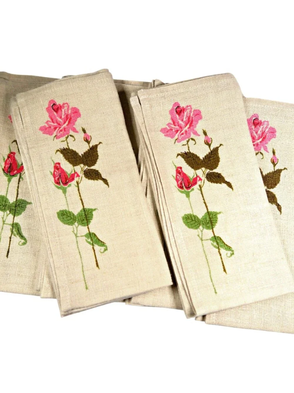 Peerless Prints Americana Rose Napkins, Set of 6, Mid-Century Table Linens